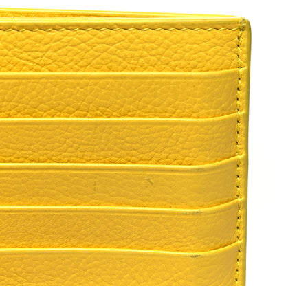 Balenciaga Grained Calfskin Logo Large Cash Long Coin Card Holder Yellow White 10 of 10