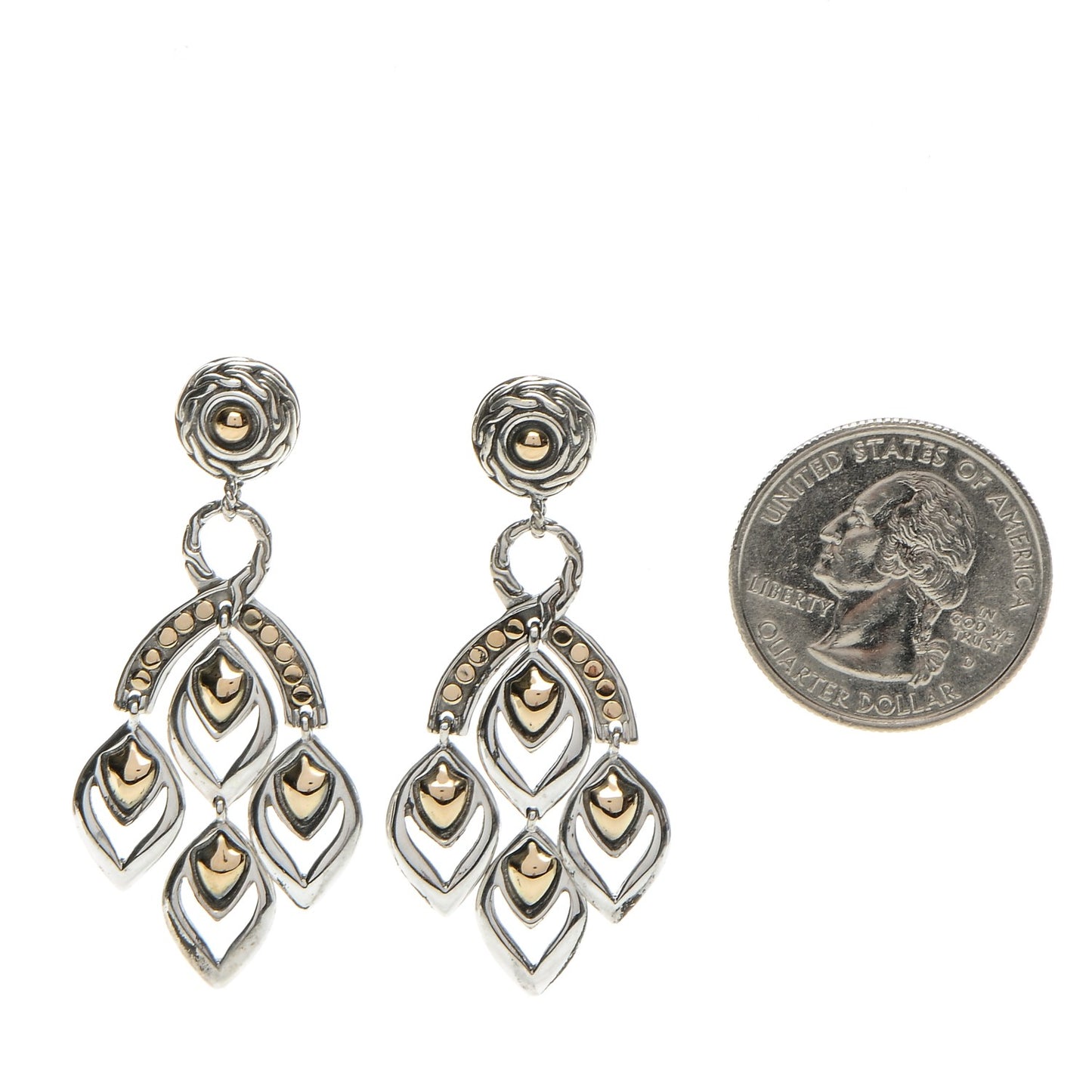 Sterling Silver 18K Yellow Gold Naga Chandelier Earrings
