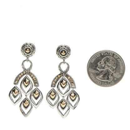 John Hardy Sterling Silver 18K Yellow Gold Naga Chandelier Earrings 2 of 4