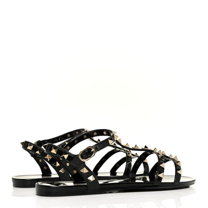 Valentino Garavani PVC Jelly Rockstud Caged Sandals 38 Black 4 of 12