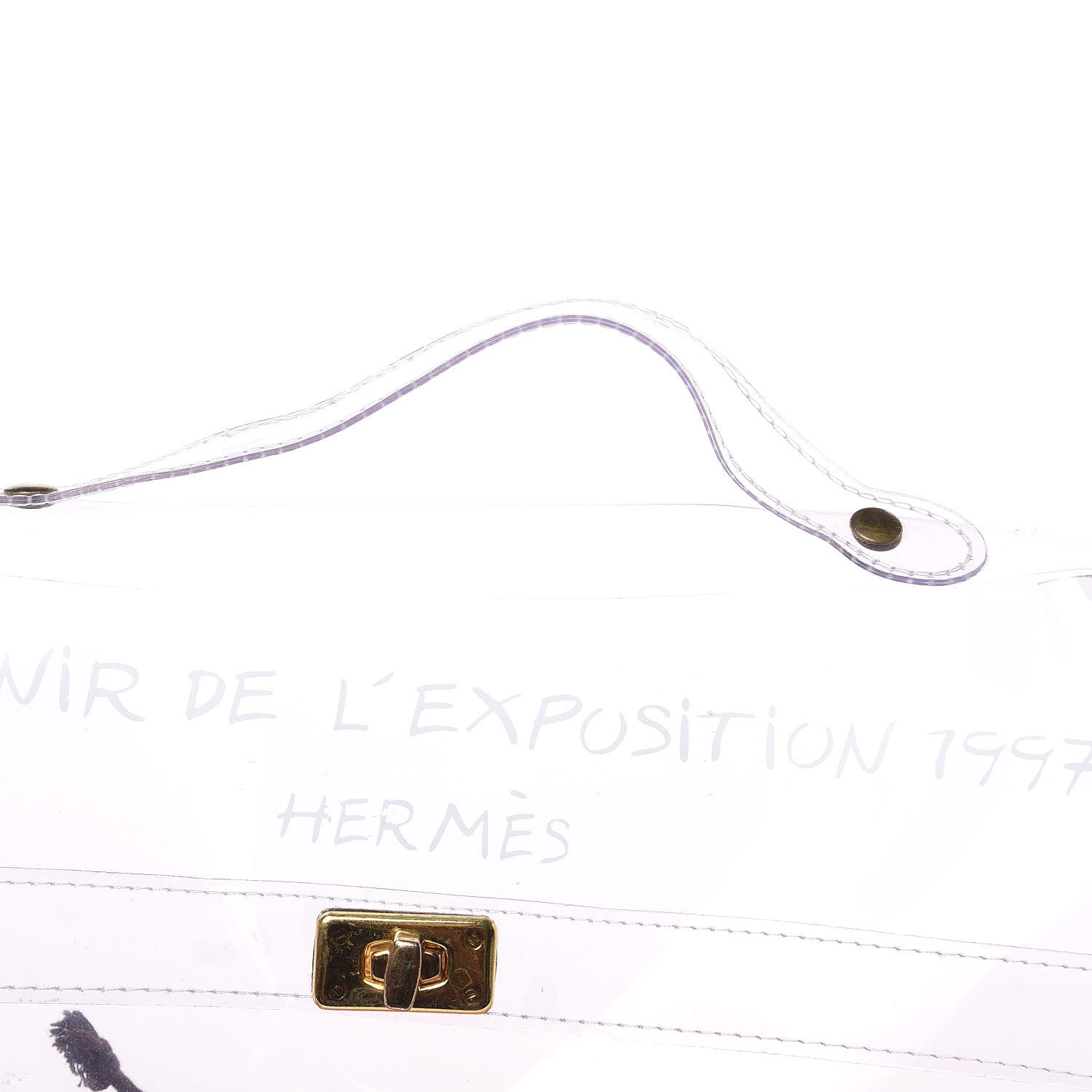 Hermes Vinyl Souvenir De L'Exposition Kelly Transparent 11 of 11