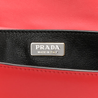 Prada City Calfskin Saffiano Cahier Bag Fuoco Black 6 of 7