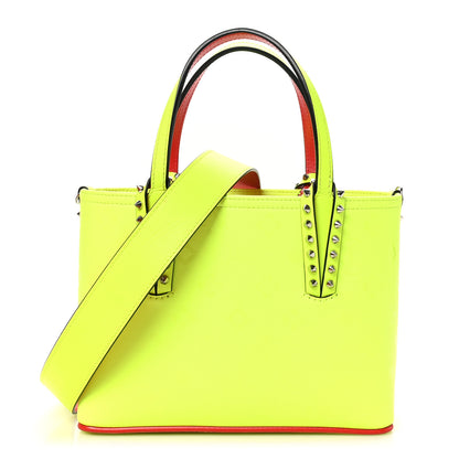 Christian Louboutin Patent Calfskin Loubinthesky Small Cabata Tote Fluo Yellow 1 of 10