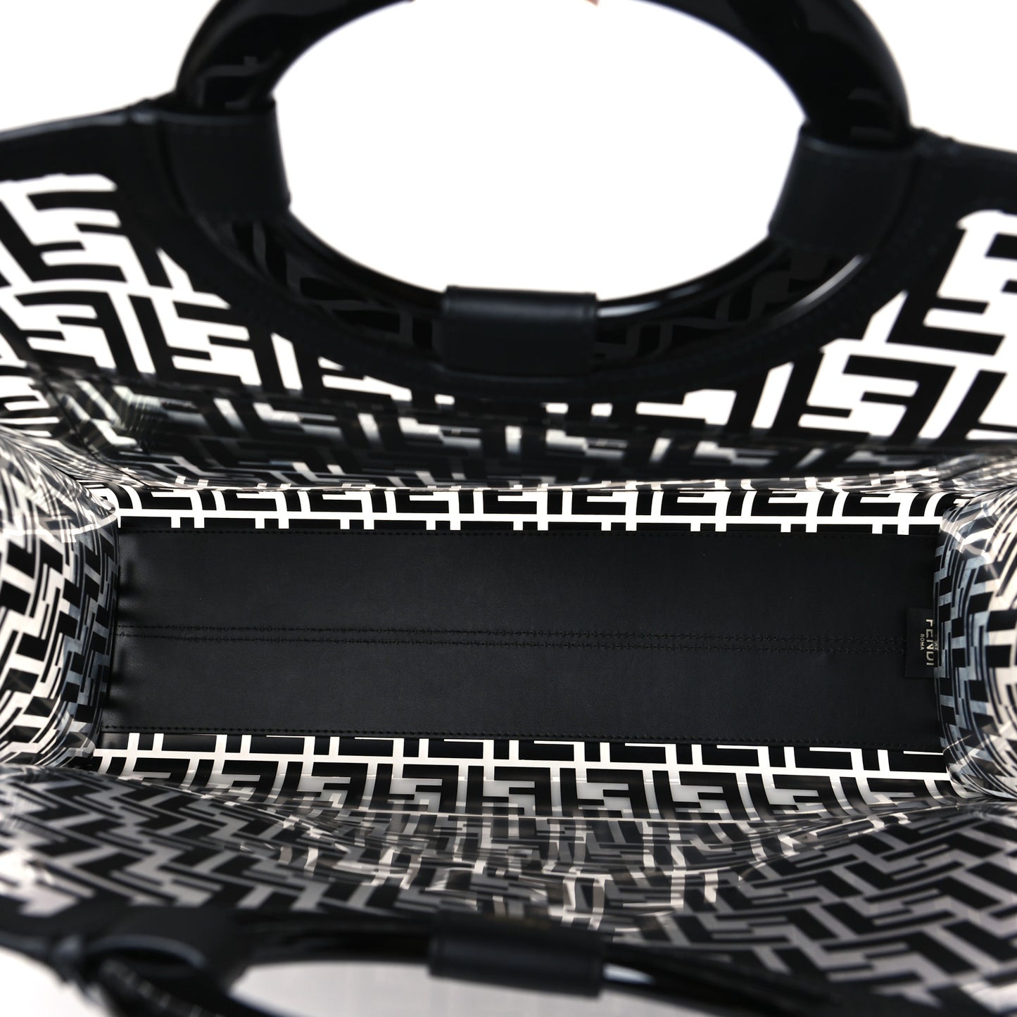 TPU FF Vitello Century Plexiglass Medium Runaway Shopper Tote Black