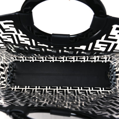 Fendi TPU FF Vitello Century Plexiglass Medium Runaway Shopper Tote Black 5 of 9