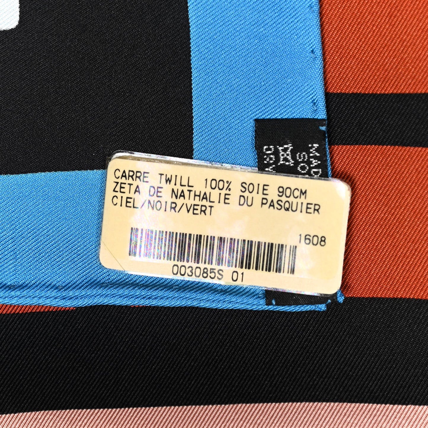 Silk Zeta De Nathalie Du Pasquier Scarf 90 Ciel Black Vert