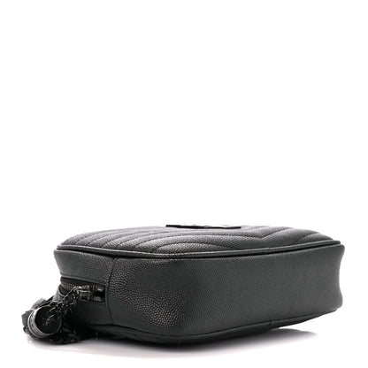 Saint Laurent Grain De Poudre Matelasse Monochrome Monogram Mini Lou Camera Bag Black 4 of 10