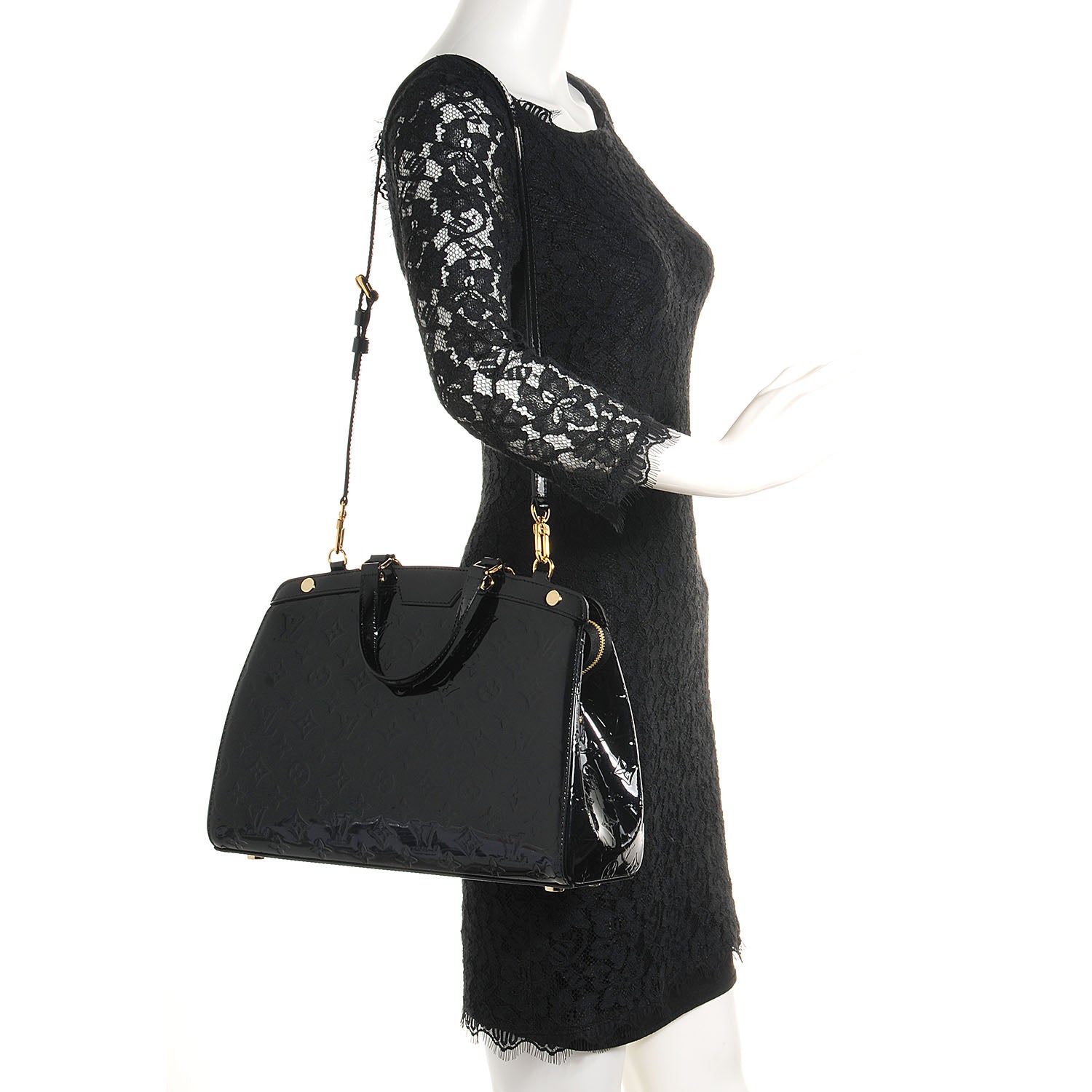 Louis Vuitton Vernis Brea MM Black 2 of 7