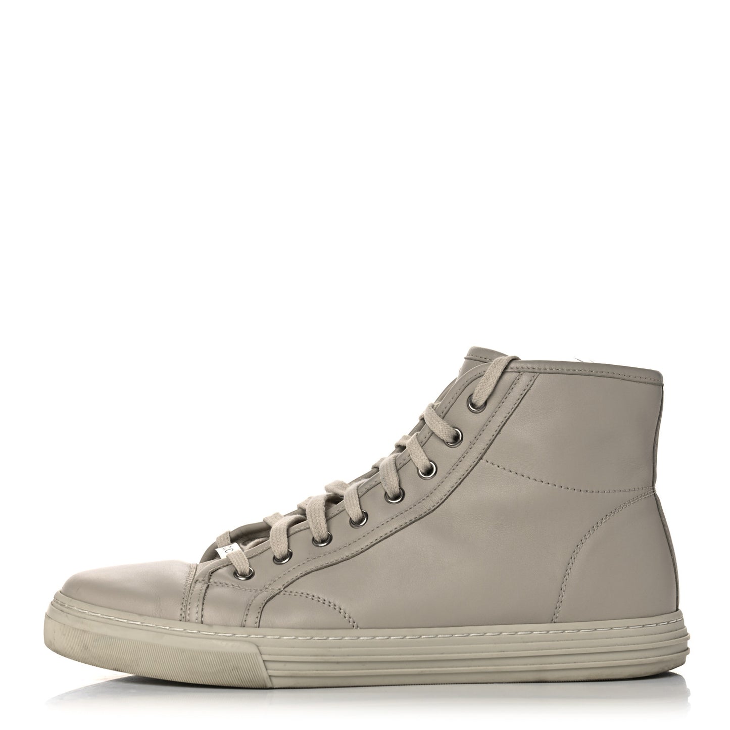 Calfskin Mens High Top Sneakers 8 Mystic White