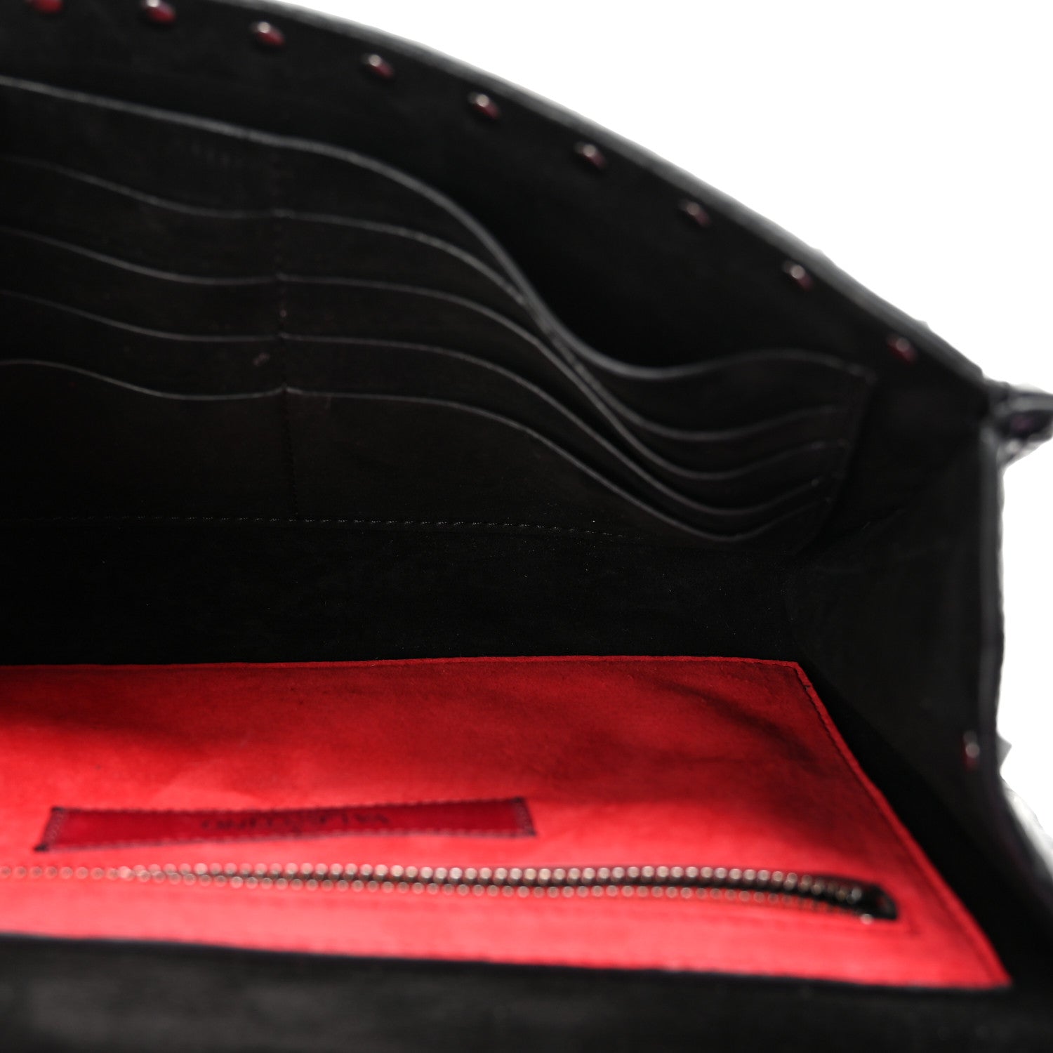 Valentino Garavani Craquele Nappa Rockstud Spike Wallet on Chain Black 5 of 9