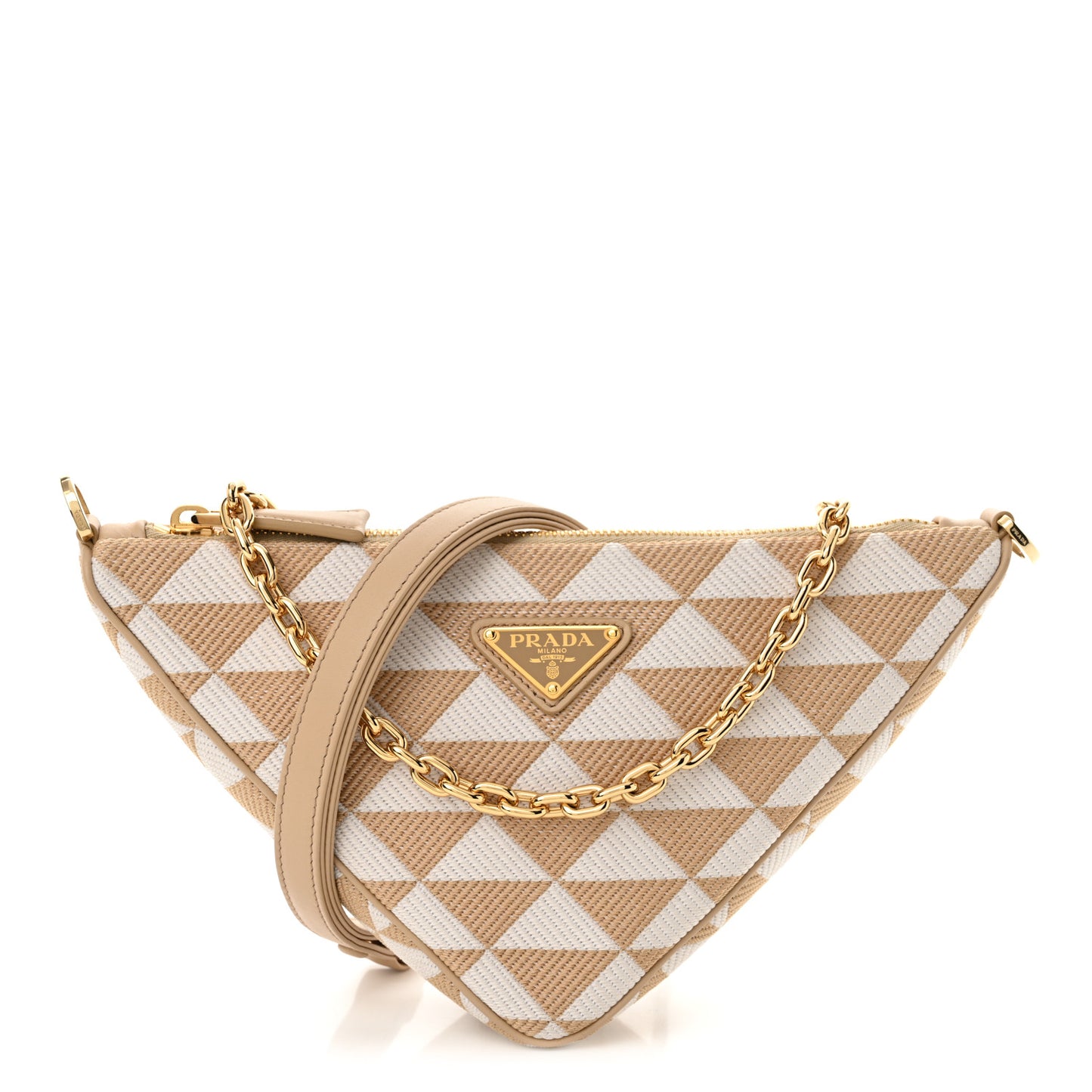 Jacquard Triangolo Symbole Embroidered Mini Triangle Bag Corda Talco