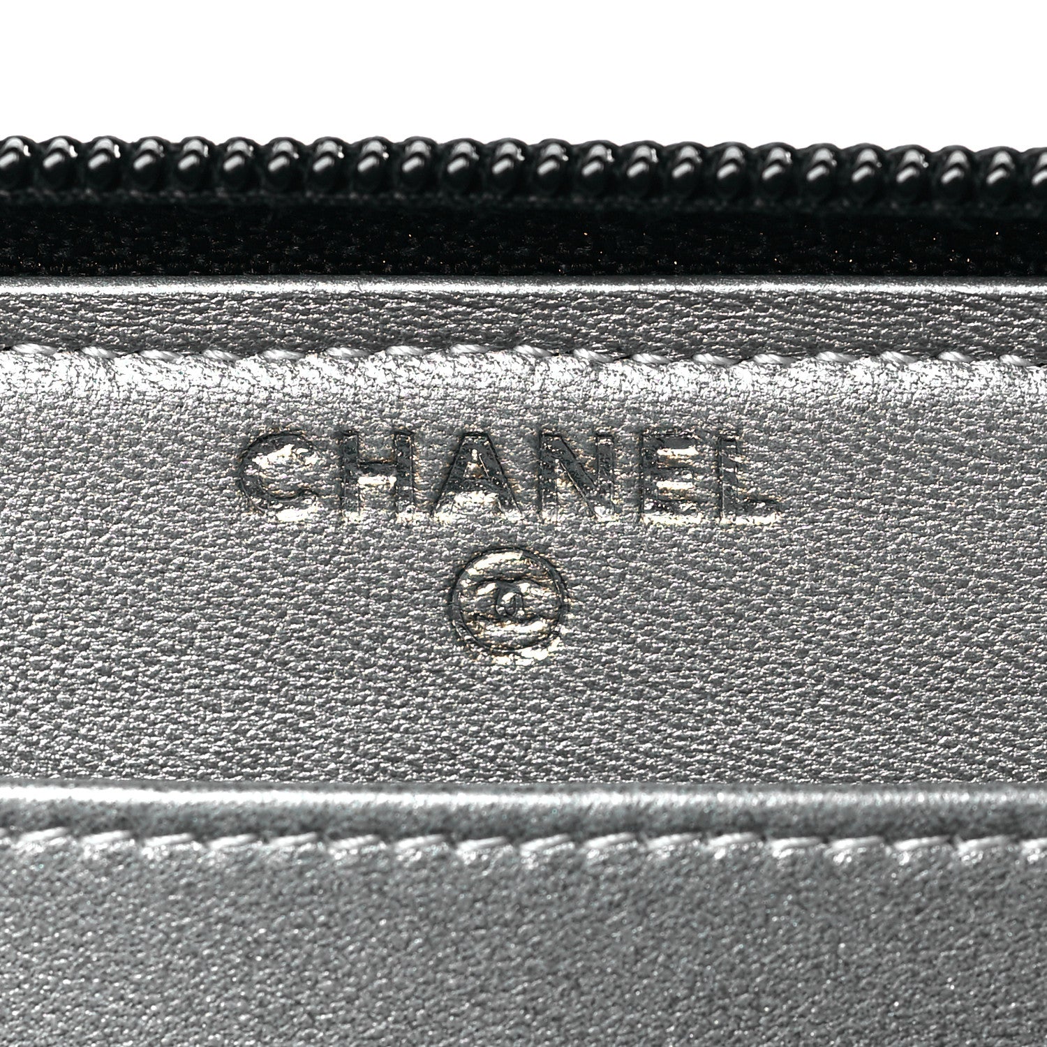 Chanel Lambskin Camellia Embossed Large Zip Around Gusset Wallet Black 6 of 9