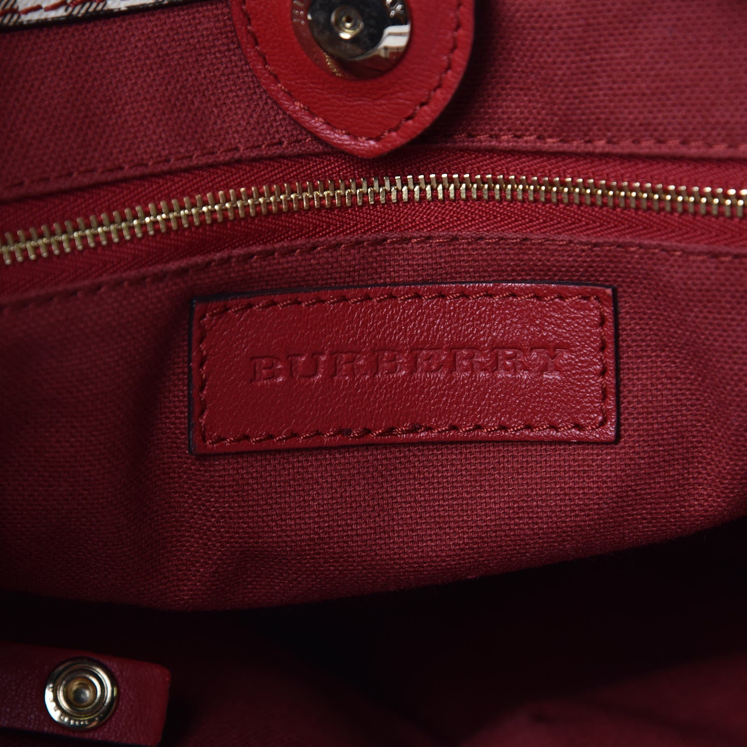 Burberry Haymarket Check Small Canterbury Tote Red 6 of 16