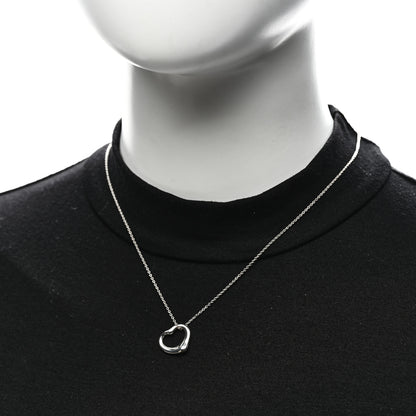 Tiffany Sterling Silver 16mm Elsa Peretti Open Heart Pendant Necklace 2 of 5