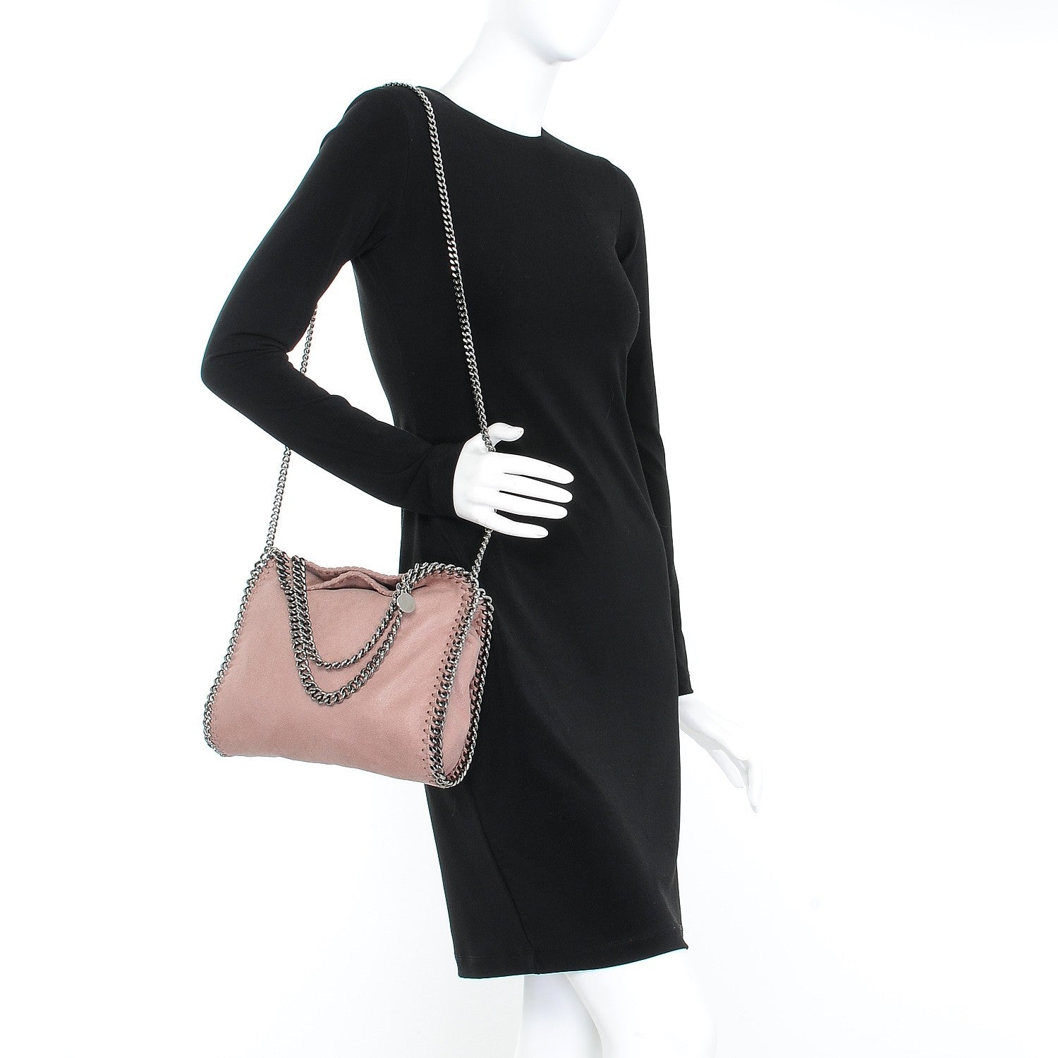 Stella McCartney Shaggy Deer Mini Falabella Fold Over Tote Pink 2 of 7