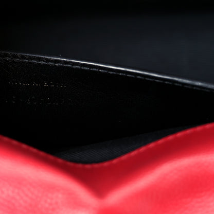 Saint Laurent Grain De Poudre Small Deconstructed Monogram Kate Satchel Red 8 of 11