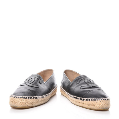 Chanel Lambskin CC Espadrilles 39 Black 6 of 13