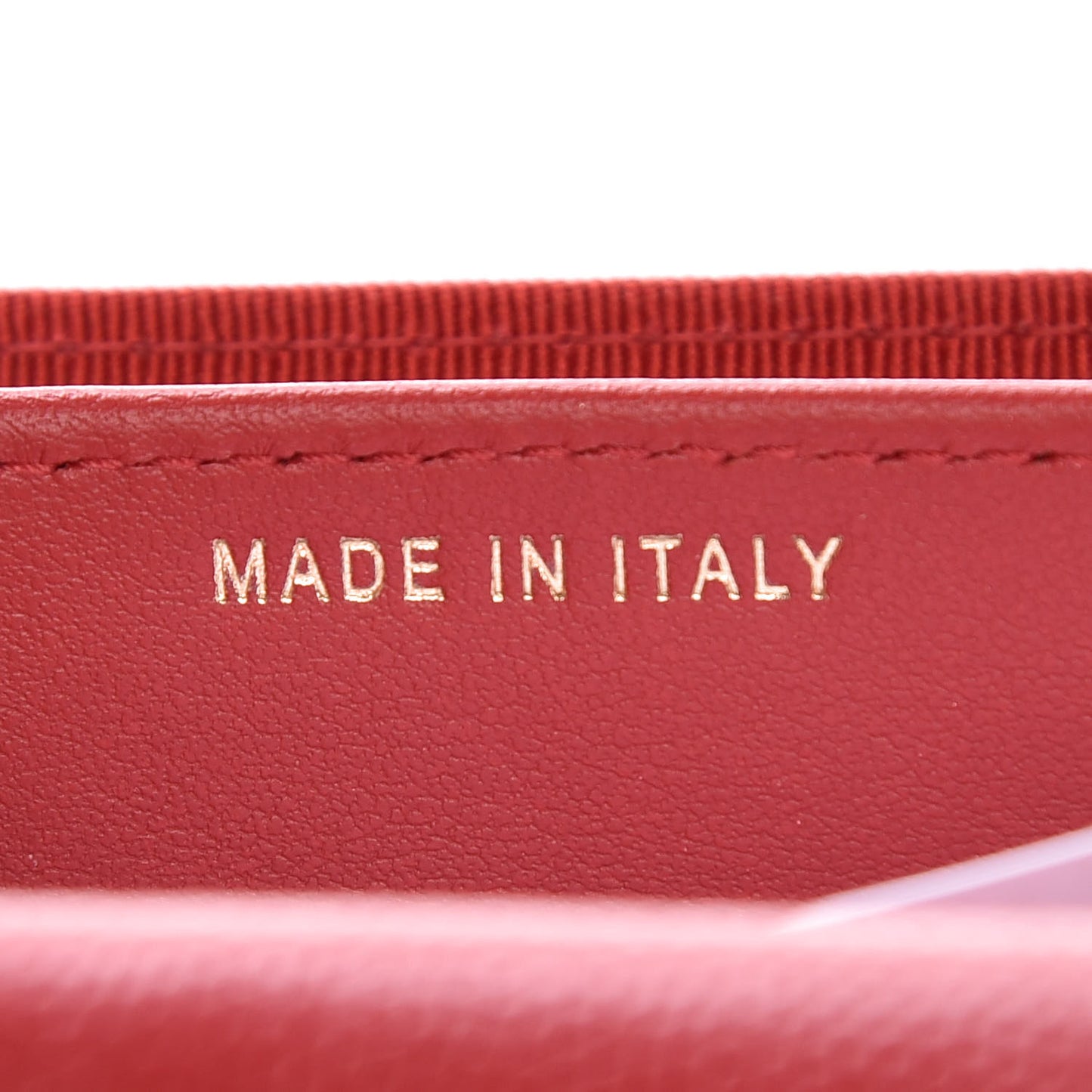 Caviar Quilted Flap Card Holder Wallet Red