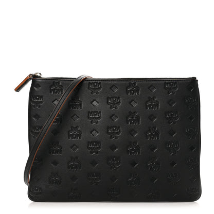 MCM Calfskin Monogram Klara Crossbody Pouch Black 1 of 9