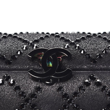 Chanel Iridescent Lambskin Crystal Quilted Clutch Black 10 of 10