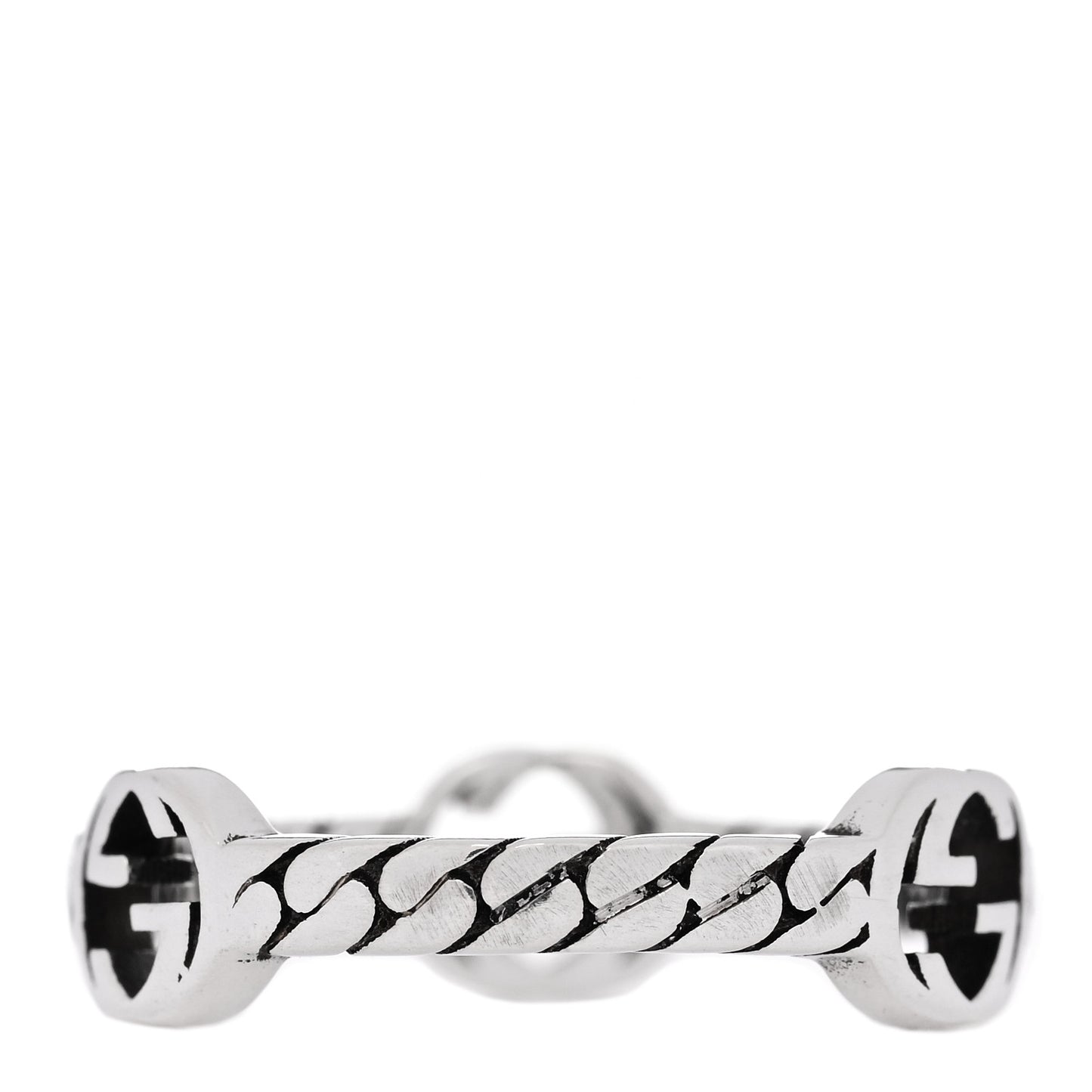 Sterling Silver Interlocking G Chain Ring 52 6