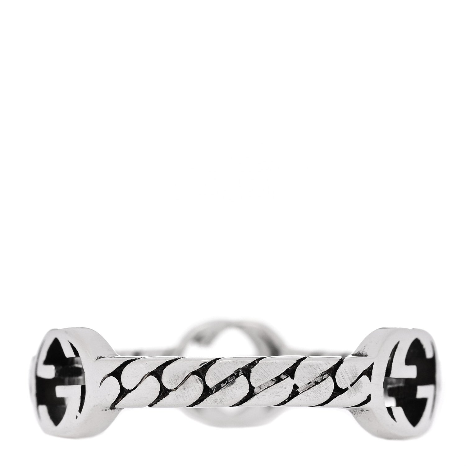 Gucci Sterling Silver Interlocking G Chain Ring 52 6 3 of 5