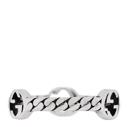 Gucci Sterling Silver Interlocking G Chain Ring 52 6 3 of 5