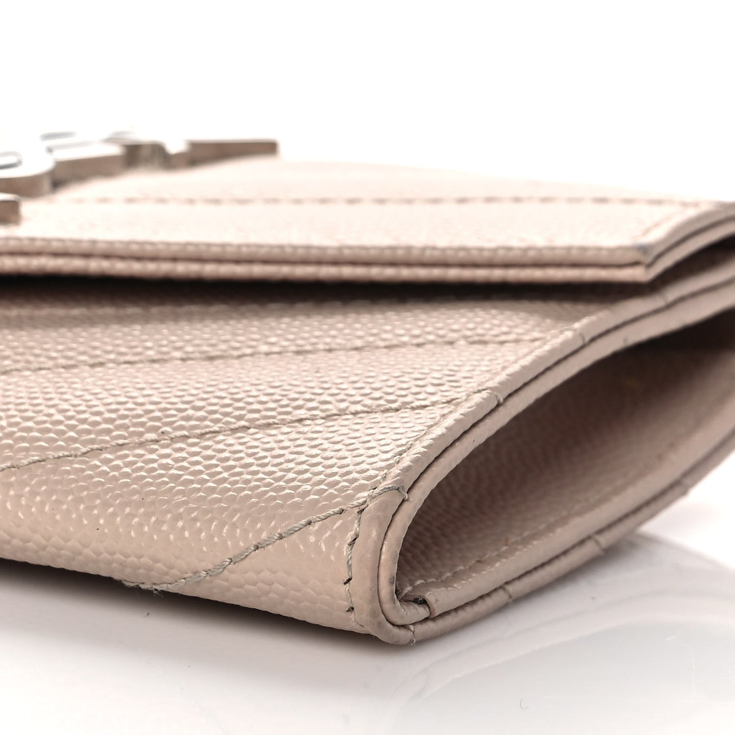 Grain De Poudre Matelasse Chevron Small Monogram Envelope Wallet Blush