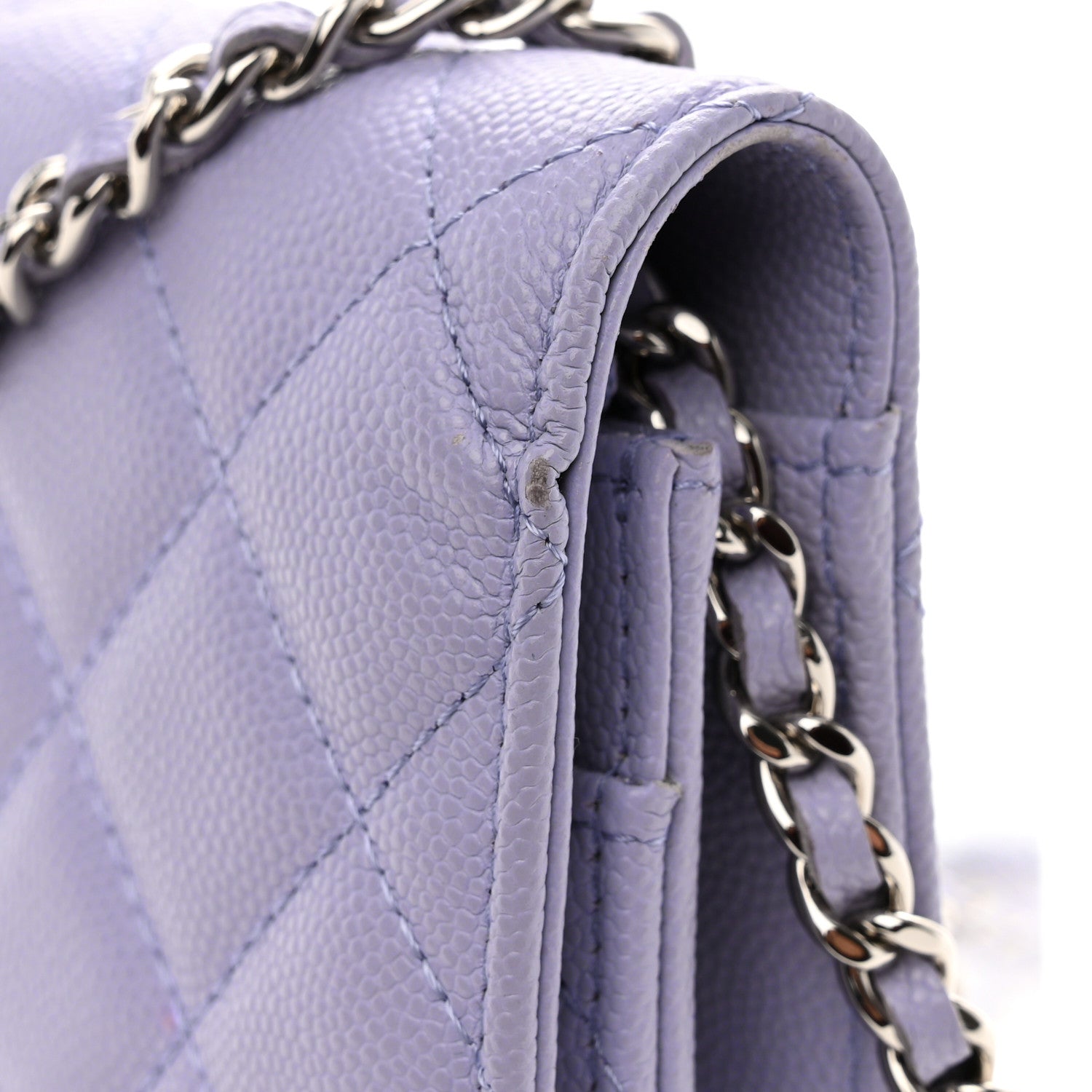 Chanel Caviar Quilted Wallet on Chain WOC Light Purple 12 of 12
