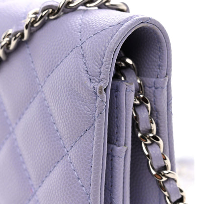 Chanel Caviar Quilted Wallet on Chain WOC Light Purple 12 of 12