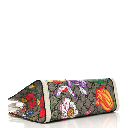 Gucci GG Supreme Monogram Flora Textured Calfskin Small Padlock Tote Beige Ebony Multicolor Mystic White 4 of 11