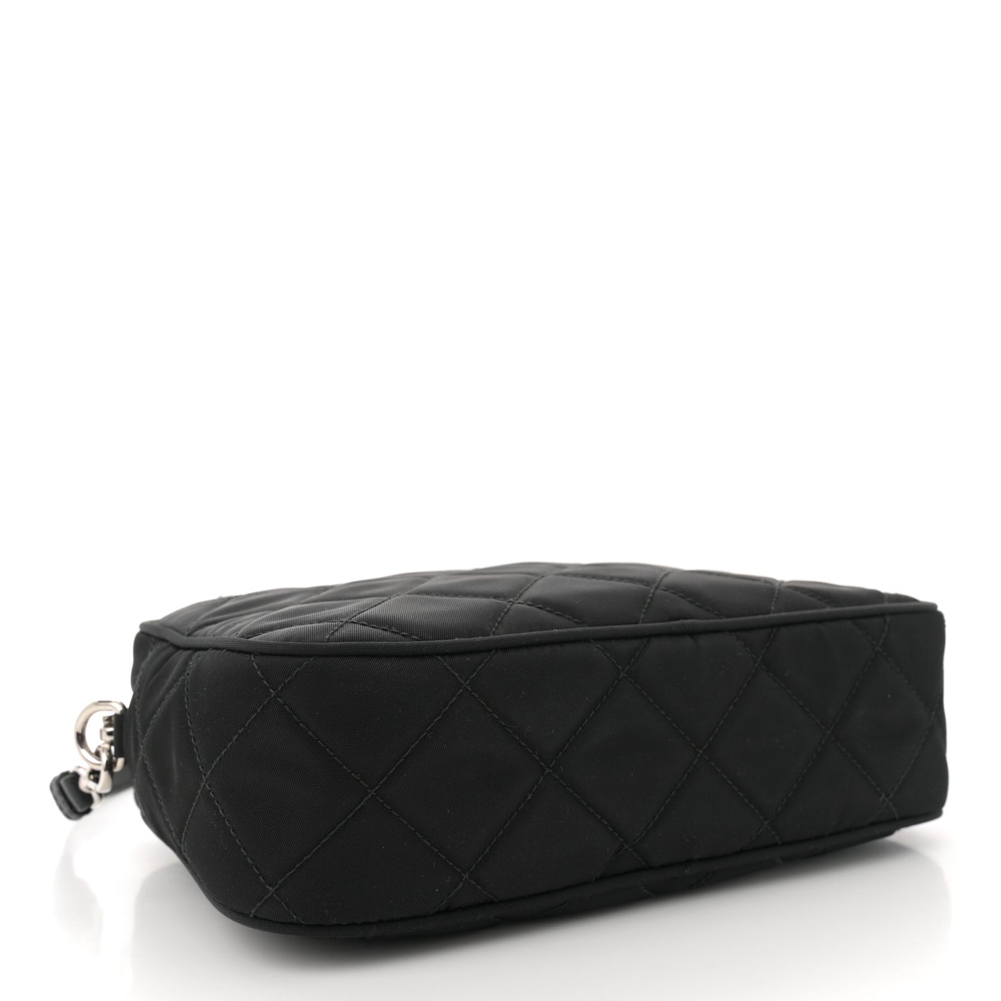 Nylon Tessuto Impuntu Quilted Bandoliera Crossbody Bag Black
