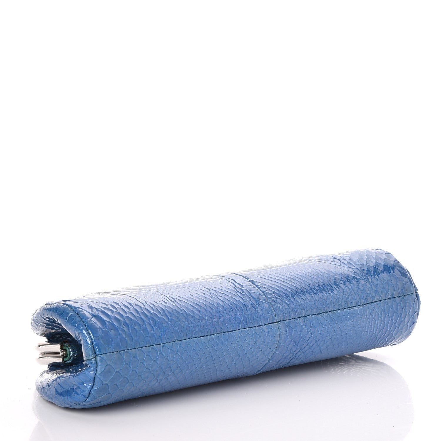 Chanel Glazed Python Timeless Clutch Blue 4 of 7