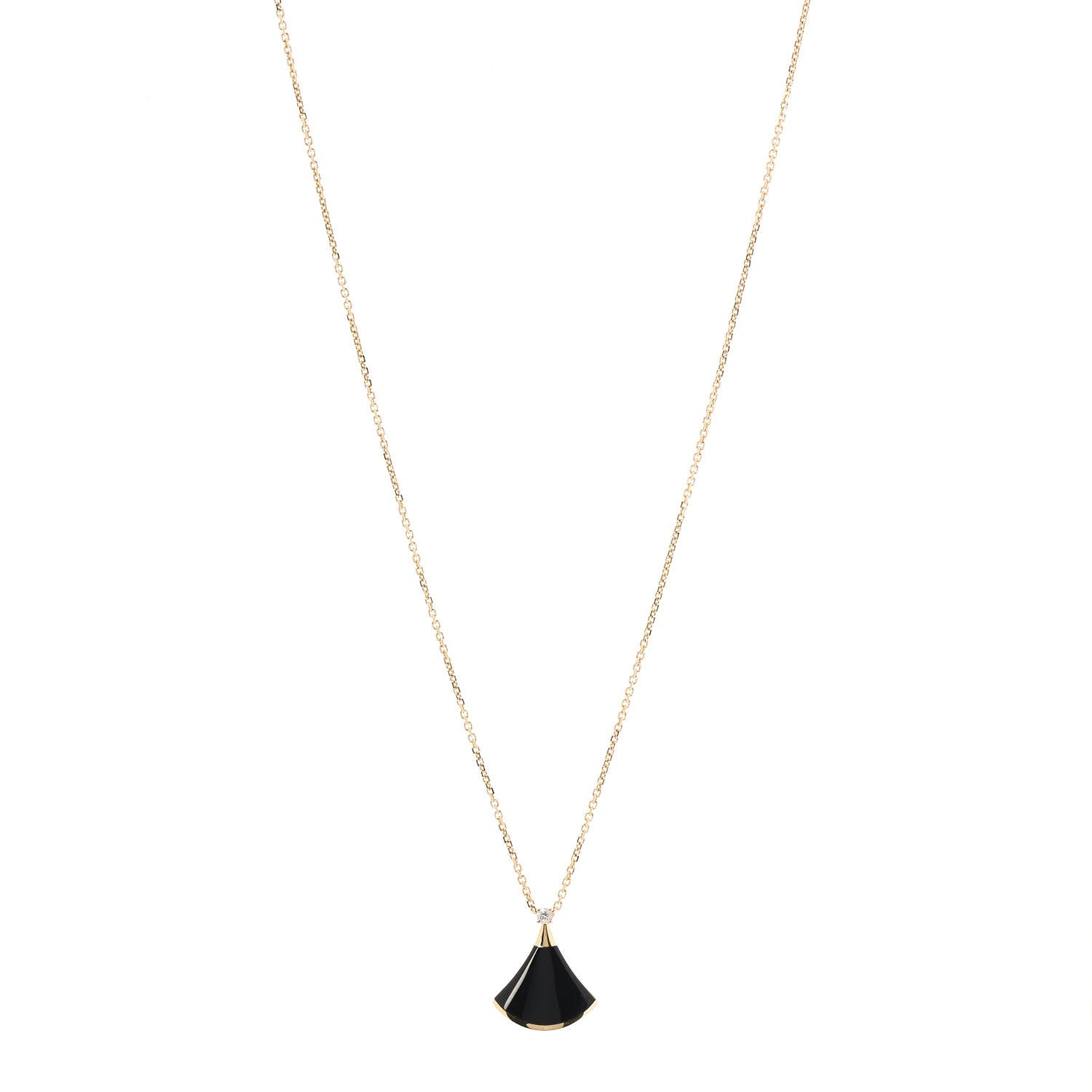 Bulgari 18K Rose Gold Diamond Black Onyx Divas' Dream Pendant Necklace 1 of 5