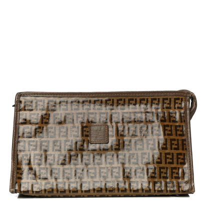 Fendi Vinyl Zucchino Zip Pouch Tobacco 1 of 17