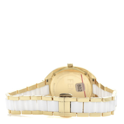 Fendi Stainless Steel Ceramic Diamond 34mm Momento Bugs Quartz Watch 4 of 6