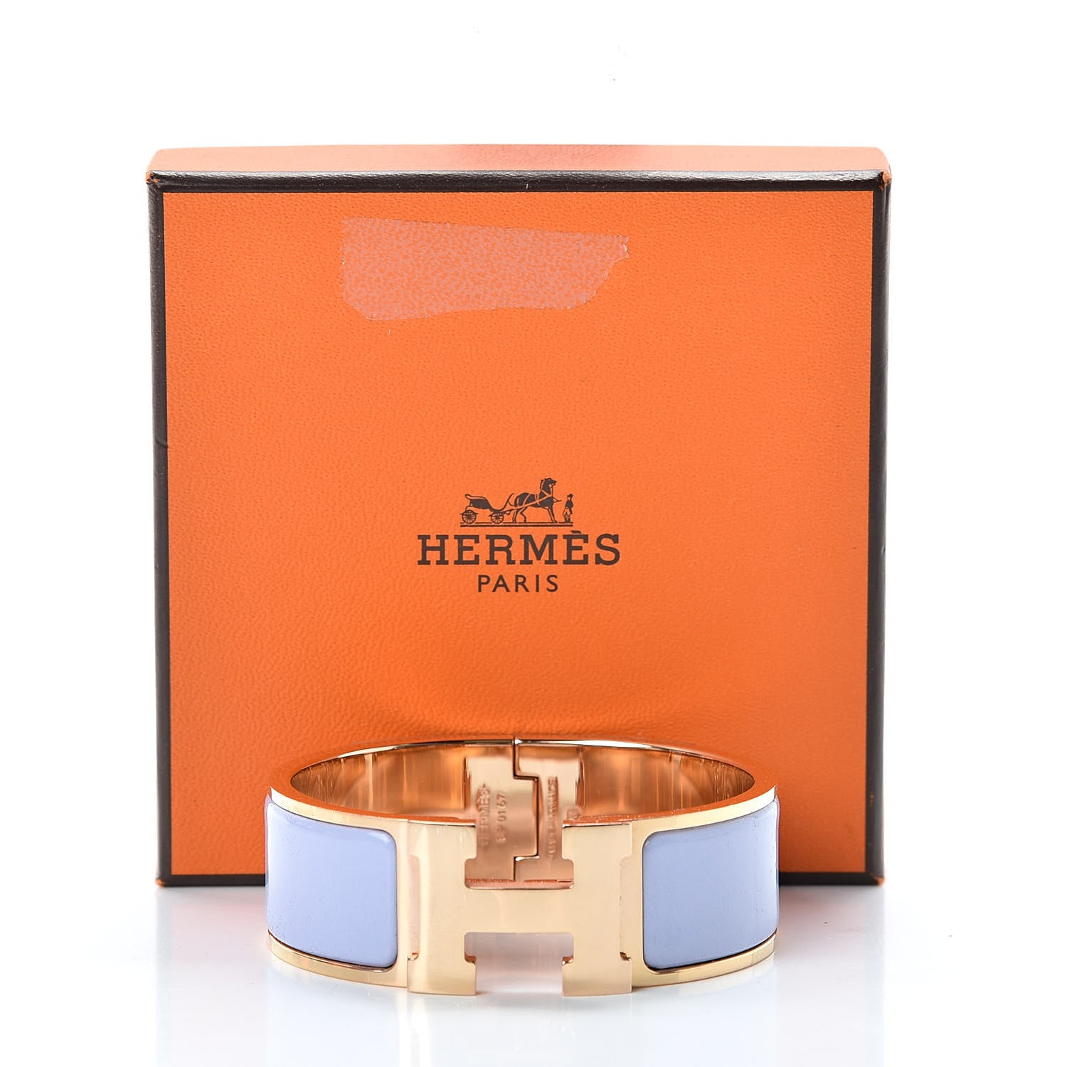 Hermes Enamel Wide Clic Clac H Bracelet GM Parme 6 of 6