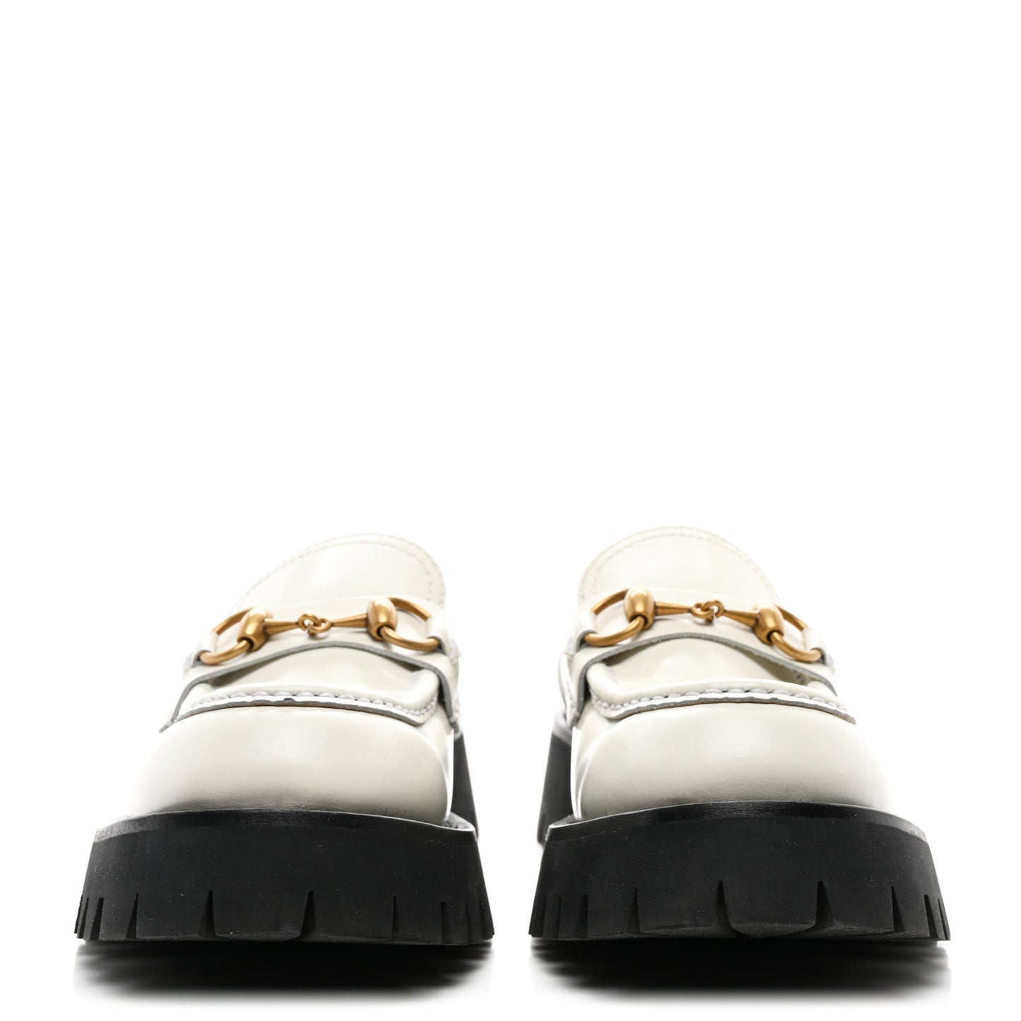 Cordovan Lux Womens Harald Horsebit 25mm Platform Loafers 35.5 Dusty White