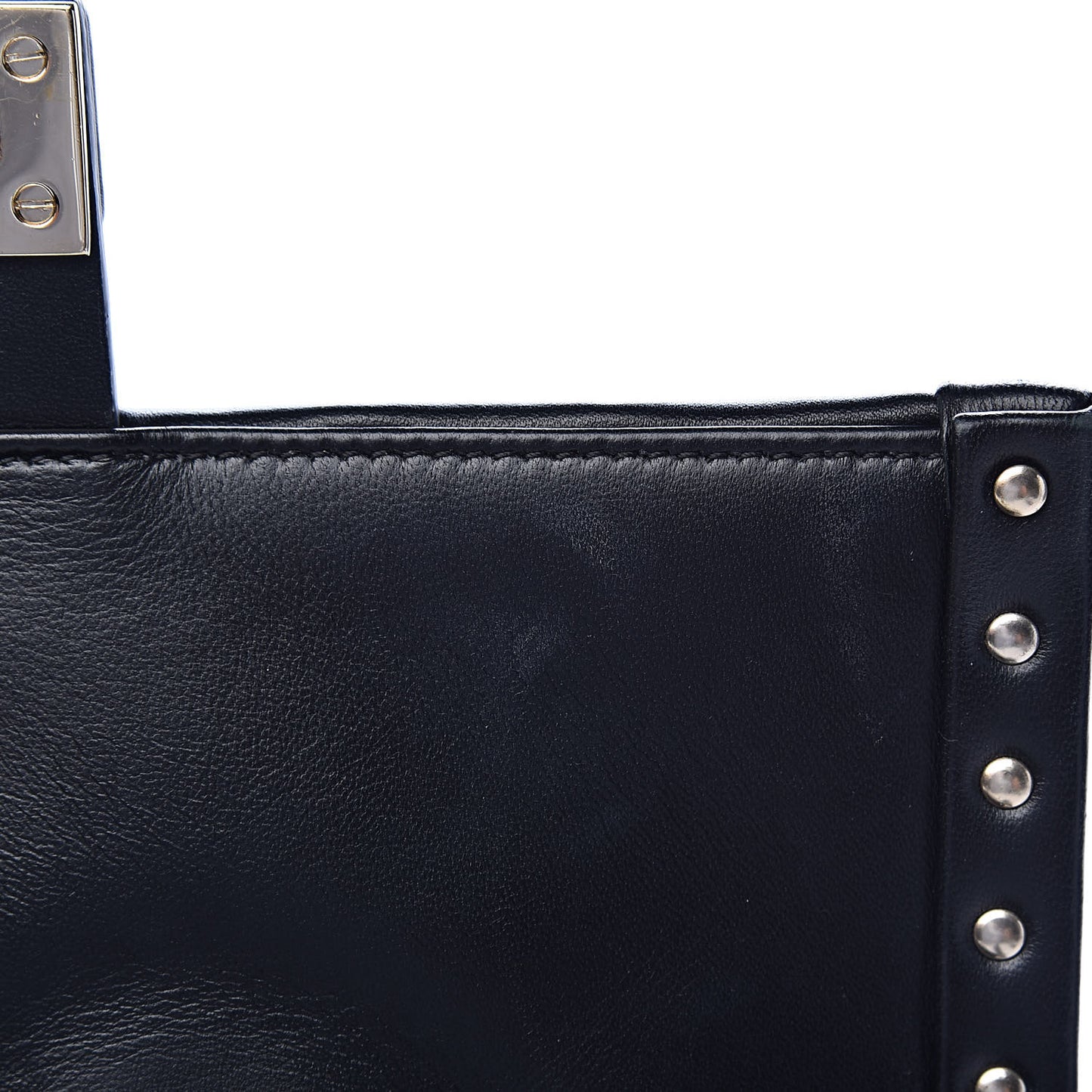 Lambskin VLTN Print Candystud Top Handle Bag Black