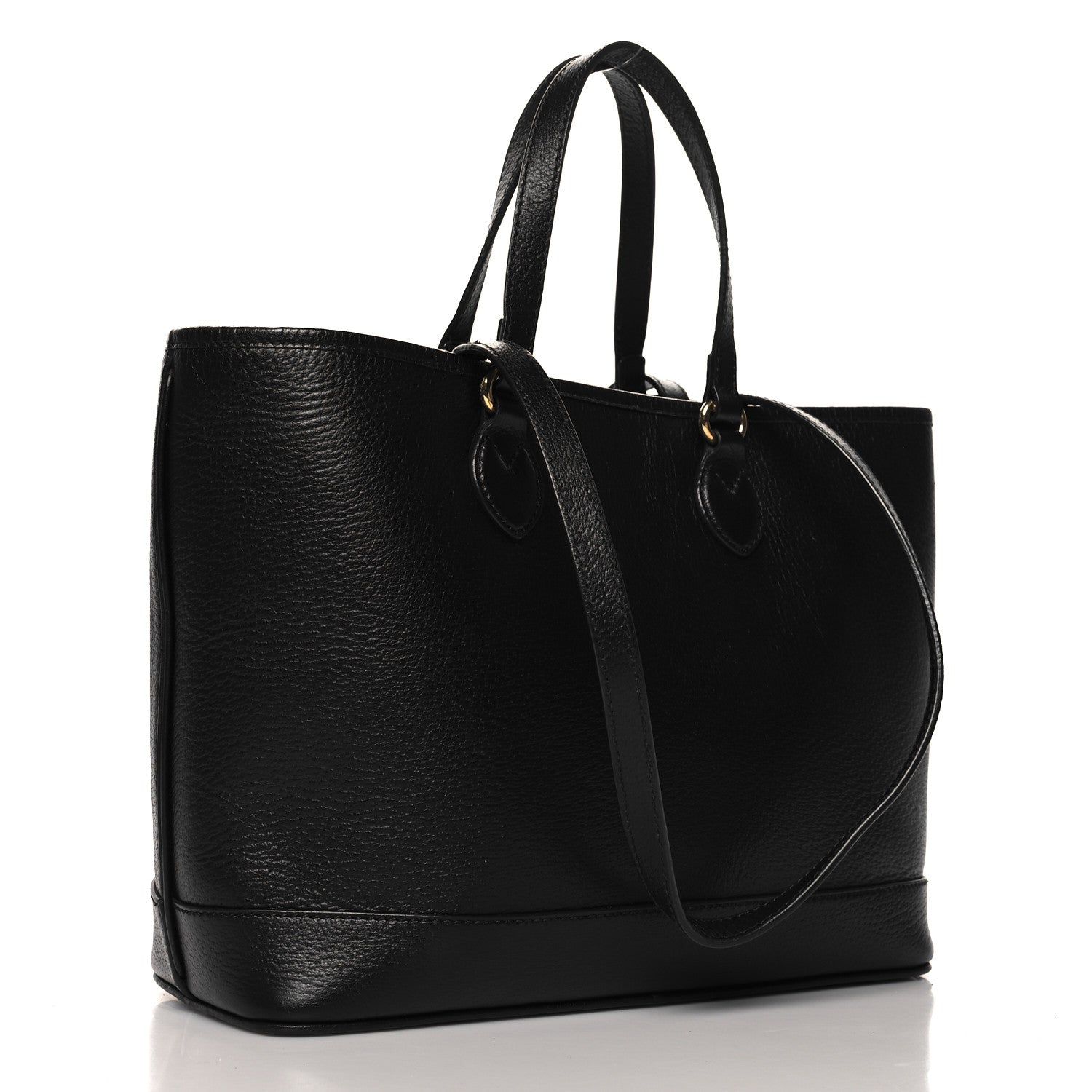 Gucci Textured Dollar Calfskin Small Ophidia Shoulder Tote Bag Black 3 of 10