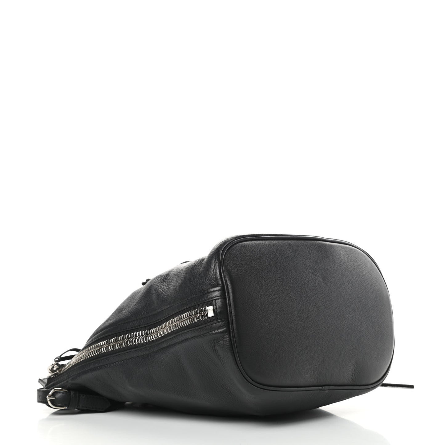 Veau Papier Plate Small Bucket Bag Black