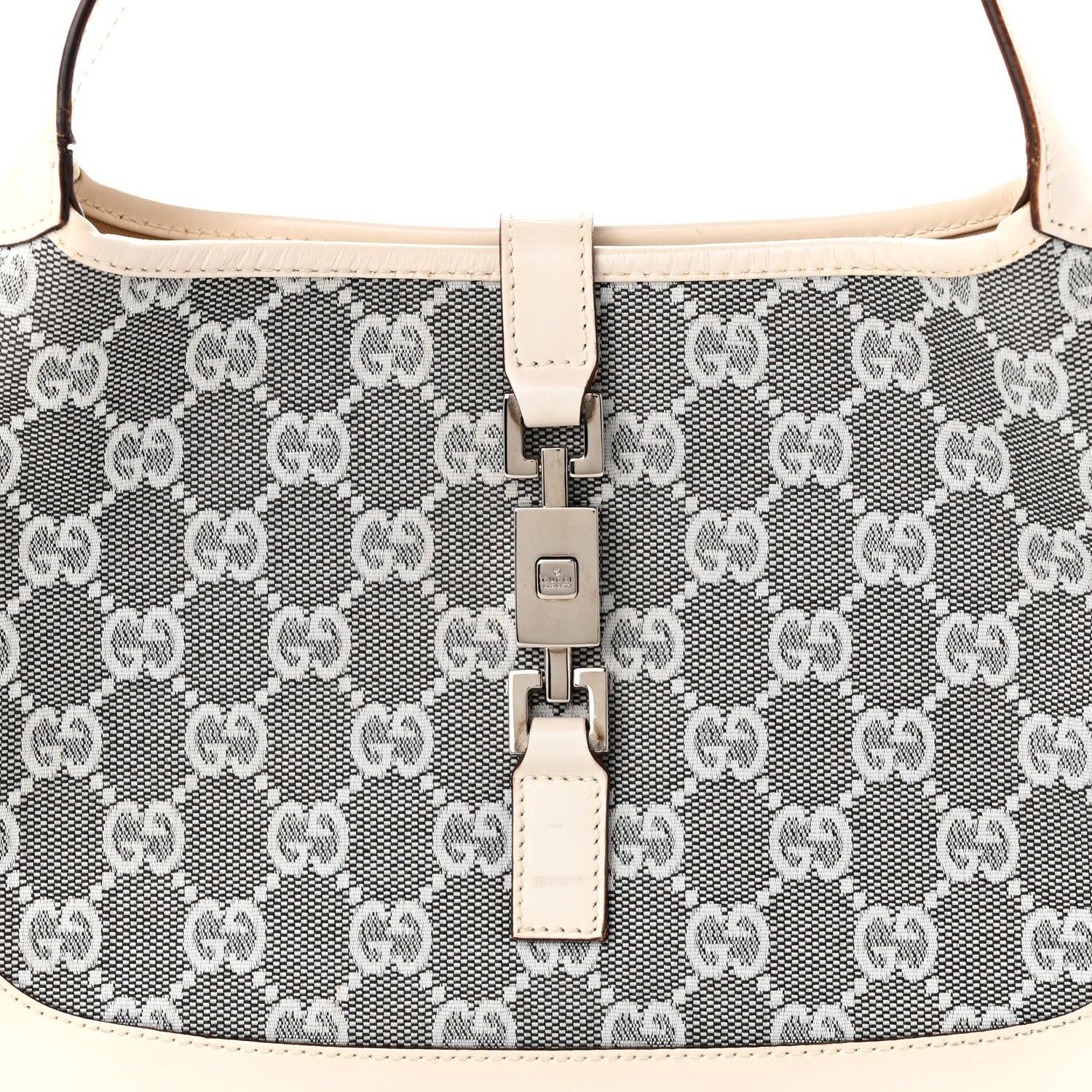 Gucci Monogram Web Small Jackie O Hobo White Grey 8 of 11