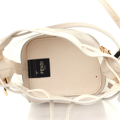 Fendi Mesh Vitello King F is Fendi Logo Embroidered Mini Mon Tresor Bucket Bag Sabbia White Ice 4 of 10