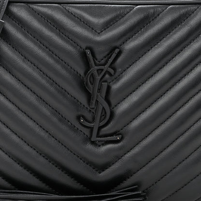 Saint Laurent Calfskin Matelasse Monogram Monochrome Lou Camera Bag Black 8 of 12