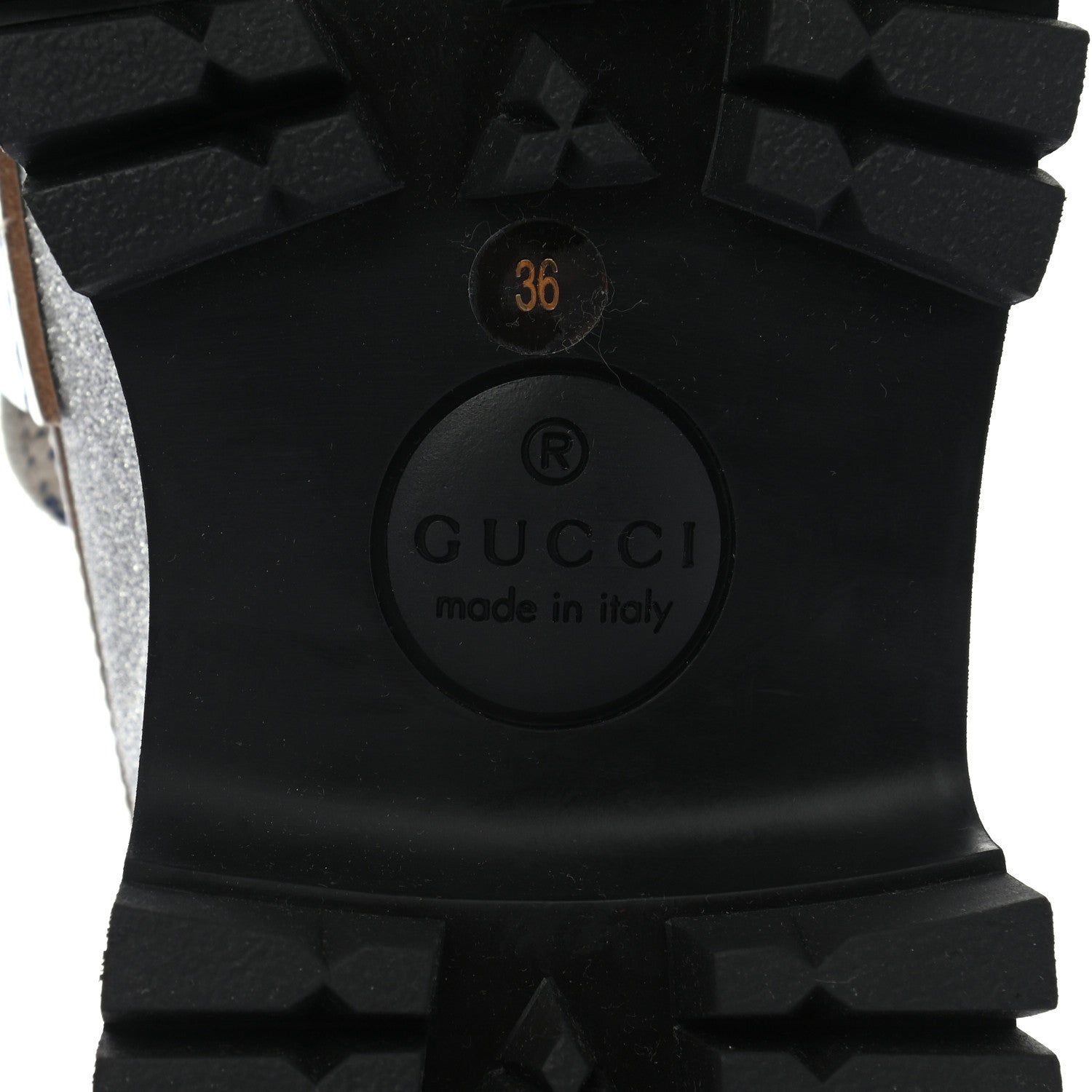 Gucci Mini Diamond Storm Silk Calfskin Womens Harald Horsebit 25mm Platform Loafers 36 Silver 6 of 9