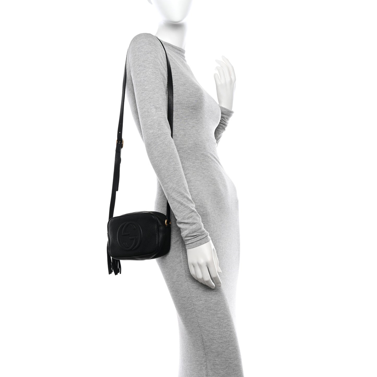 Pebbled Calfskin Mini Soho Disco Bag Black
