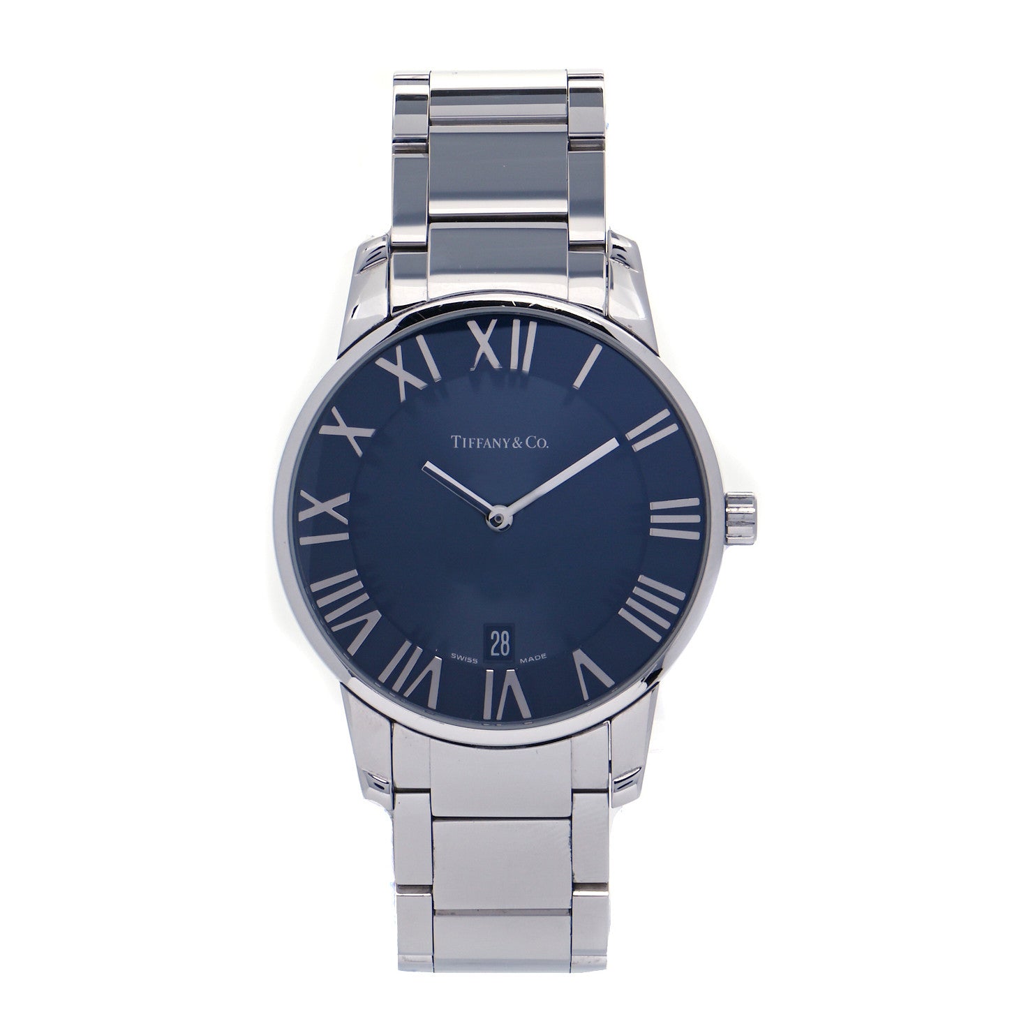 Tiffany Stainless Steel 37mm Atlas 2-Hand Quartz Watch Blue Azure 1 of 5