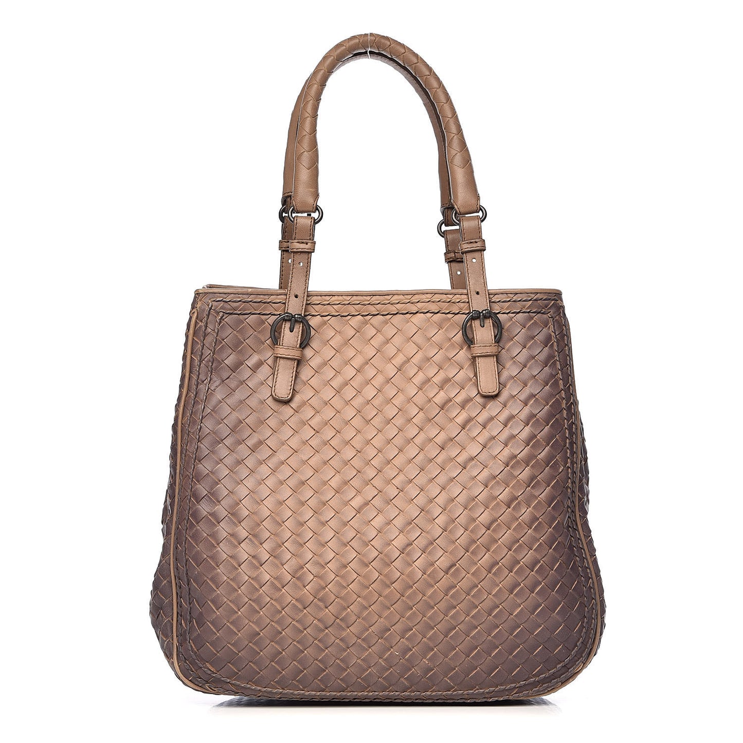 Nappa Intrecciato Ombre Shoulder Bag Camel