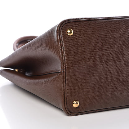 Prada Saffiano Cuir Large Double Bag Cacao 9 of 12