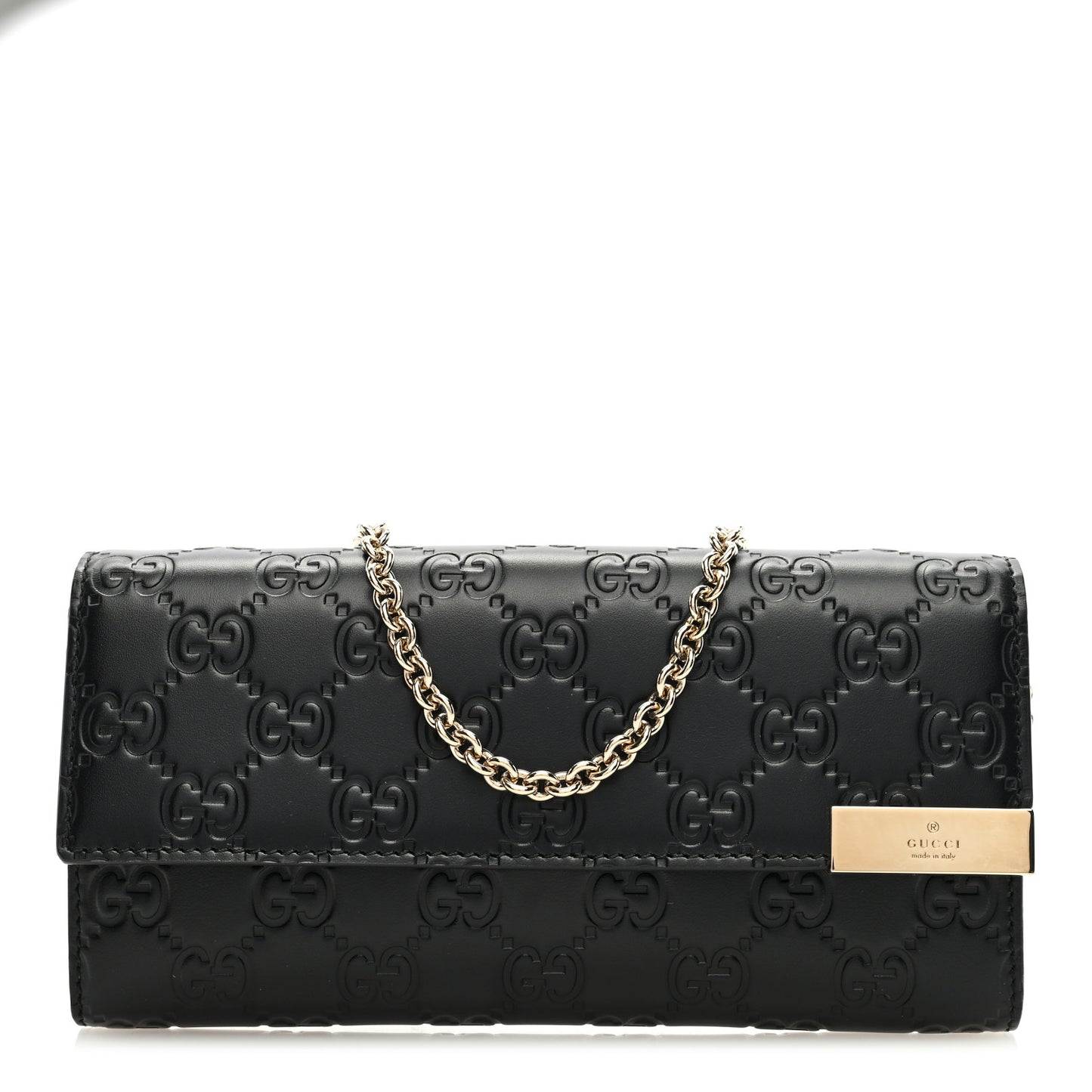 Guccissima Signature Dice Chain Wallet Black